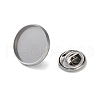 304 Stainless Steel Flat Round Brooch Brooch Base Settings STAS-S172-10A-P-2