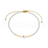 Brass Round Beads Braided Bead Bracelets for Women BJEW-JB11718-04-2