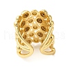Brass Micro Pave Clear Cubic Zirconia Open Cuff Rings RJEW-A046-12G-3