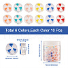 Craftdady 60Pcs 6 Colors Transparent Enamel Acrylic Beads TACR-CD0001-08-3