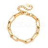 304 Stainless Steel Paperclip Chain Bracelets for Women BJEW-Z128-01G-03-4