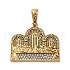 304 Stainless Steel Rhinestone Pendants STAS-V008-34G-1