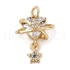 Brass Micro Pave Cubic Zirconia Pendants KK-D378-10KCG-1