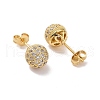 Clear Cubic Zirconia Disco Ball Stud Earrings EJEW-C030-01-3