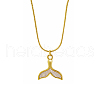 Stylish Stainless Steel Whal Fish Tail Pendant Necklaces for Women's Daily Wear XF5150-2-2
