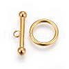 304 Stainless Steel Toggle Clasps X-STAS-I100-02G-1