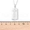 Texture Rectangle with Cross 304 Stainless Steel Pendant Necklaces NJEW-H059-12P-5