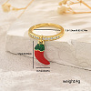 Fruit Pendant Brass Micro Pave Cubic Zirconia Finger Rings for Women SK0908-7-2