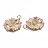 Brass Micro Pave Clear Cubic Zirconia Pendants ZIRC-S067-014-NR-4