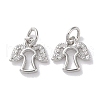 Rack Plating Brass Micro Pave Clear Cubic Zirconia Pendants KK-Z039-14P-1