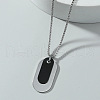 Oval 201 Stainless Steel Blank Tag Pendant Necklaces for Men FS-WG04020-01-2