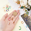 DICOSMETIC 7Pairs 7 Colors Alloy Enamel Huggie Hoop Earrings for Women EJEW-DC0001-36-3