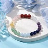 Chakra 8mm Round Natural Quartz Crystal & Amethyst & Lapis Lazuli & Quartz & Green Aventurine & Rose Quartz & Red Jasper BJEW-JB10624-03-2