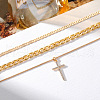 Alloy Crystal Crystal Rhinestone Cross Pendant 3-
Layer Necklaces for Women FS-WG64AC3-01-3
