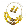 Flat Round Shell Dangle Earrings & Double Layer Necklaces Sets FS-WG04E23-06-2