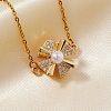 Simple and Elegant Brass Micro Pave Clear Cubic Zirconia Windmill Pendant Necklaces for Everyday Wear BN2389-1