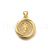 Religion Themed Rack Plating Brass Micro Pave Cubic Zirconia Pendants KK-L226-007G-02-1
