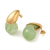 Teardrop Resin Stud Earrings EJEW-U003-26G-3