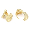 Rack Plating Shell shape Brass Hoop Earrings for Women EJEW-Z059-03G-2