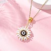 Glass Seed Beads & Polymer Clay & Evil Eye Lampwork Pendant Necklaces NJEW-MZ00101-4