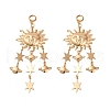 Alloy Sun Chandelier Earrings for Women EJEW-U028-01G-1