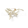 Rhinestone Dragonfly Brooch Pin with Plastic Pearl Beaded JEWB-M026-03G-3