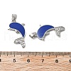 Brass Micro Pave Cubic Zirconia with Enamel Pendants KK-Z103-08P-01-3