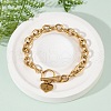 Golden 304 Stainless Steel Charm Bracelets NJEW-K284-01G-A-1