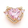 Brass Micro Pave Cubic Zirconia Charms KK-N261-05G-1