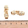 Brass Micro Pave Clear Cubic Zirconia Fold Over Clasps KK-B125-14G-3