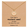 Flat Round 216 Stainless Steel Mustard Seed Pendant Necklaces for Women WG511AE-09-1