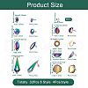 Cheriswelry 32Pcs 8 Style Rainbow Color 304 Stainless Steel Stud Earring Findings FIND-CW0001-20-3