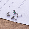 316L Surgical Stainless Steel & Synthetic Opal Internally Threaded Labrets WG2D237-03-3