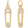 Beebeecraft Brass 14Pcs Micro Pave Cubic Zirconia Pendants ZIRC-BBC0001-60-1