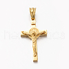 Easter Theme Hot Unisex 201 Stainless Steel Crucifix Cross Pendants STAS-F010-24G-1