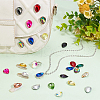 96Pcs 16 Colors Glass Rhinestone Cabochons GLAA-FG0001-17-5