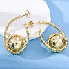 Spiral with Round Brass Stud Earrings EJEW-R025-04G-3