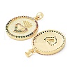 Rack Plating Brass with Cubic Zirconia Pendants KK-B076-08G-2