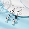 Natural Obsidian Chips Dangle Earrings EJEW-JE05432-01-2