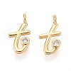 Brass Micro Pave Cubic Zirconia Charms KK-N263-97G-T-1