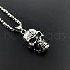 Stainless Steel Skull Pendant Punk Style Hip-hop Necklaces for Men KQ3435-1