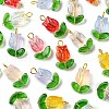40Pcs Glass Pendant PALLOY-FZ00007-3