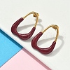 304 Stainless Steel Enamel Stud Earrings EJEW-S276-01G-7