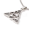Alloy Trinity Knot Pendant Necklace with 201 Stainless Steel Box Chains NJEW-E016-13AS-3