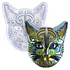 Cat Face DIY Silicone Molds AJEW-D052-04-1
