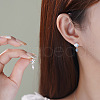 S925 Sterling Silver Cubic Zirconia Dangle Stud Earrings FS-WGA6E4E-02-1