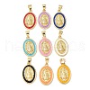Brass Enamel Pendants KK-Q068-37G-1