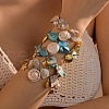 Shell Shape & Starfish 304 Stainless Steel Charm Bracelets for Women BJEW-Z105-02G-1