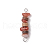 9Pcs 9 Styles Natural Mixed Stone Chip & Natural Coconut Disc Beaded Connector Charms PALLOY-JF03571-3