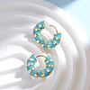 Enamel Striped Thick Hoop Earrings JE1110B-3